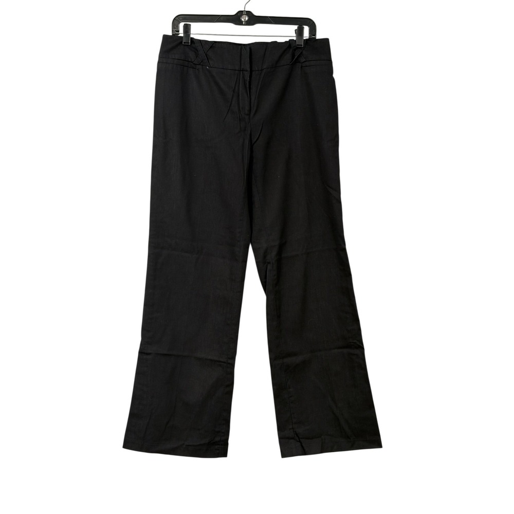 AGB Womens Black Wide Leg Dress Pants Office Trousers Criss-Cross Belt Loops 8
